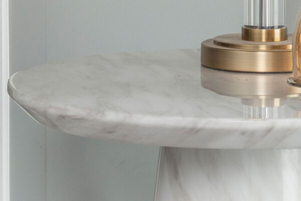 Cannes White Marble Round Side Table - Image 3