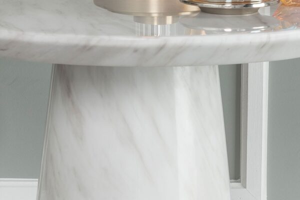 Cannes White Marble Round Side Table - Image 4