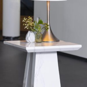 Rio White Marble Side Table