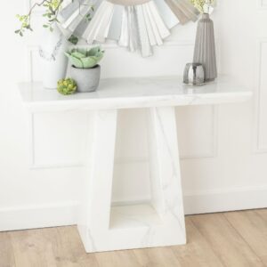 Rio White Marble Console Table