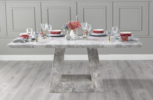 Hugo Grey Marble Dining Table