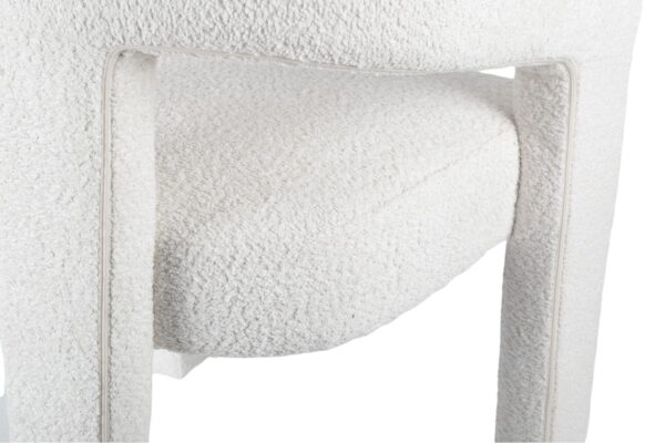 Macy Grey Boucle Fabric Dining Armchair - Image 3