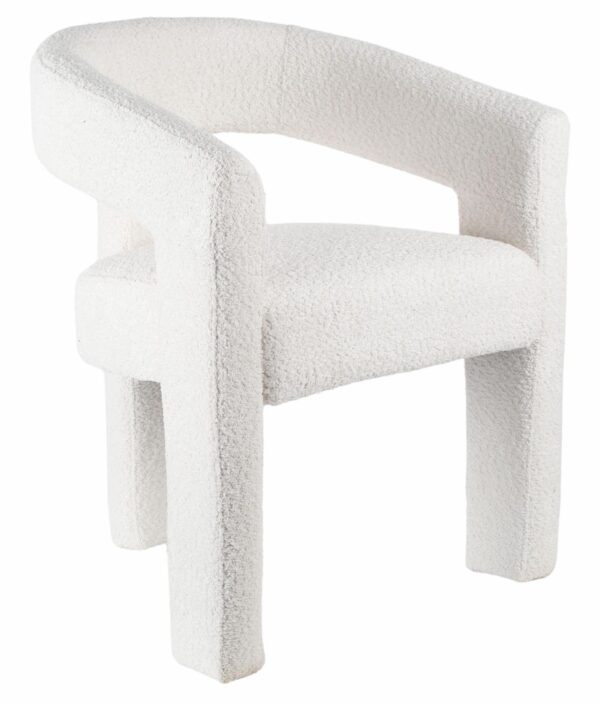 Macy Grey Boucle Fabric Dining Armchair - Image 2