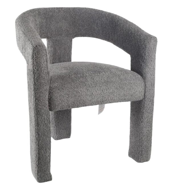 Macy Grey Boucle Fabric Dining Armchair - Image 4
