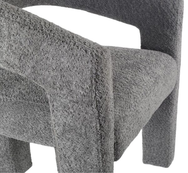 Macy Grey Boucle Fabric Dining Armchair - Image 5