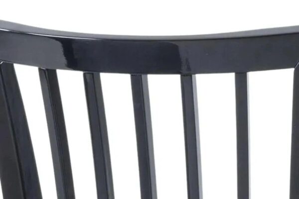 Venito Black High Gloss Slatted Back Dining Chair With Grey Seat Pads - Image 3