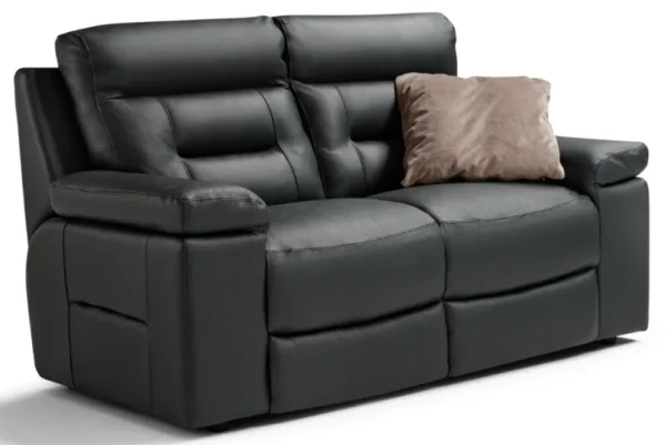 Amalfi Dark Grey Italian Leather 2/3 Seater Recliner Sofa And Arm Chair - Image 3