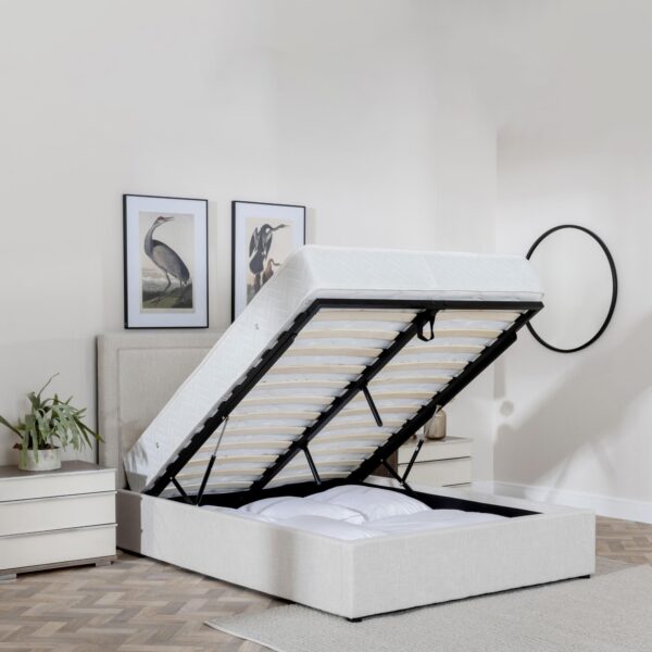 Burley Natural Fabric Ottoman Storage Bed - Image 2