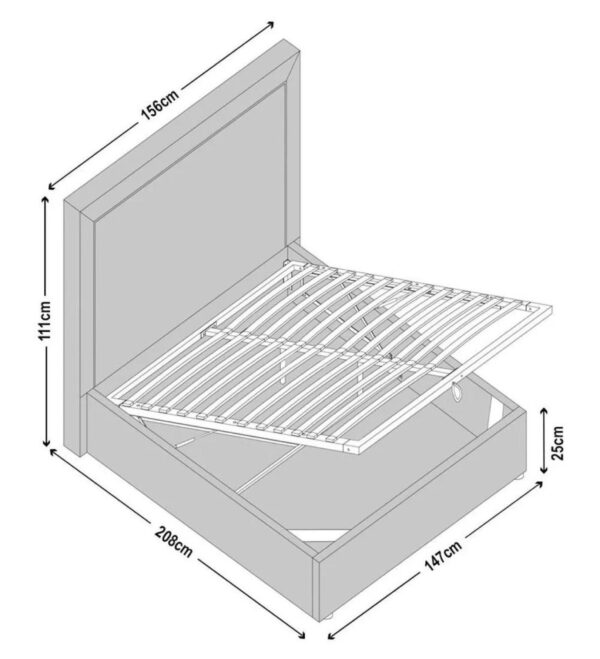 Burley Natural Fabric Ottoman Storage Bed - Image 3