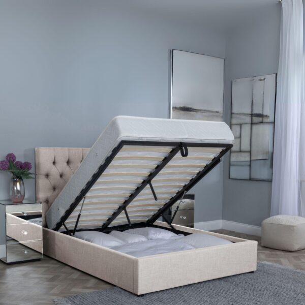 Cayce Fabric 4ft 6in Double Ottoman Storage Bed - Image 2