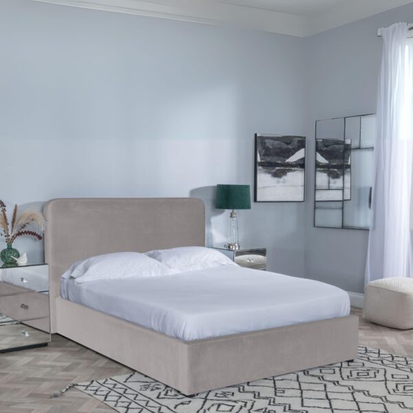 Cameo Black Fabric 4ft 6in Double Ottoman Storage Bed - Image 3