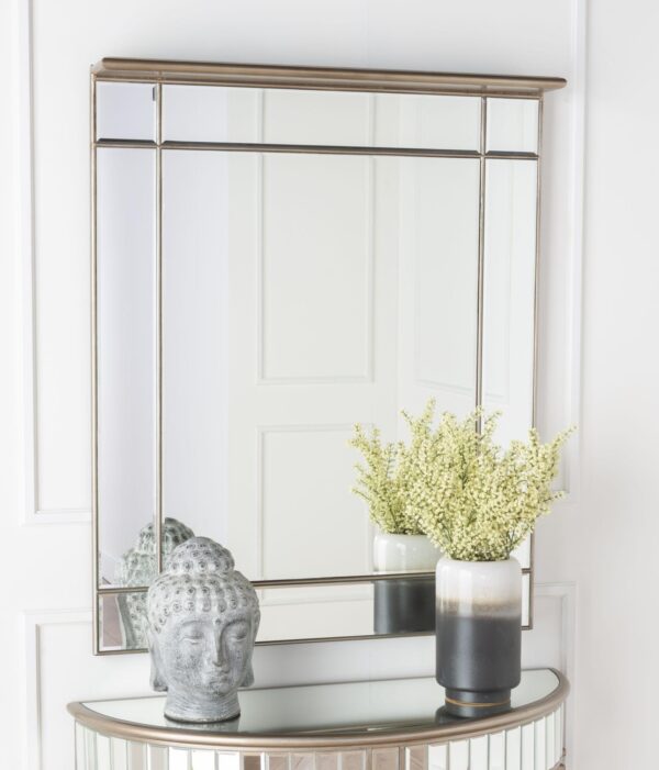 Acorn Mirrored Champagne Rectangular Wall Mirror - 80cm x 100cm