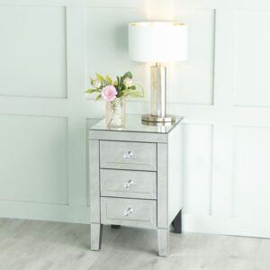 Vasari Mirrored 3 Drawer Bedside Cabinet