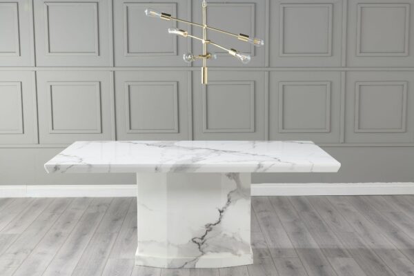 Athens White Marble Dining Table - Image 2