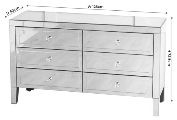 Vasari Mirrored 3/6 Drawer Chest - Image 5