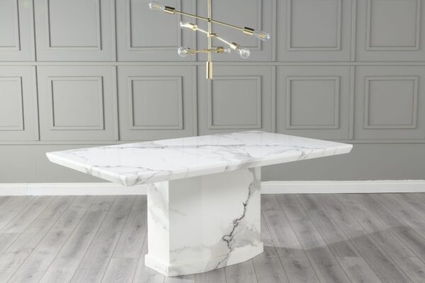 Athens White Marble Dining Table - Image 3