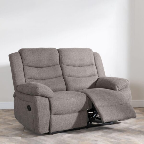 Sydney Brown Fabric 3 Seater Recliner Sofa - Image 3