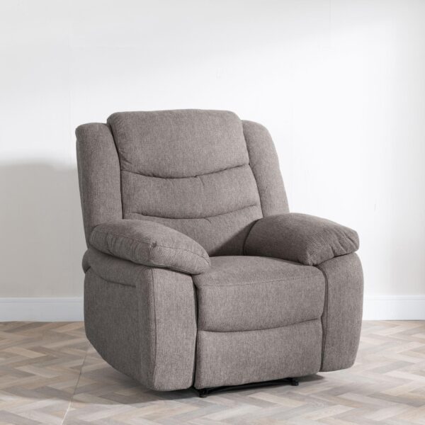Sydney Brown Fabric 3 Seater Recliner Sofa - Image 4