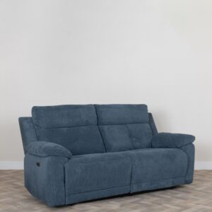 Cadiz Ancona Blue Fabric 2/3 Seater Electric Recliner Sofa