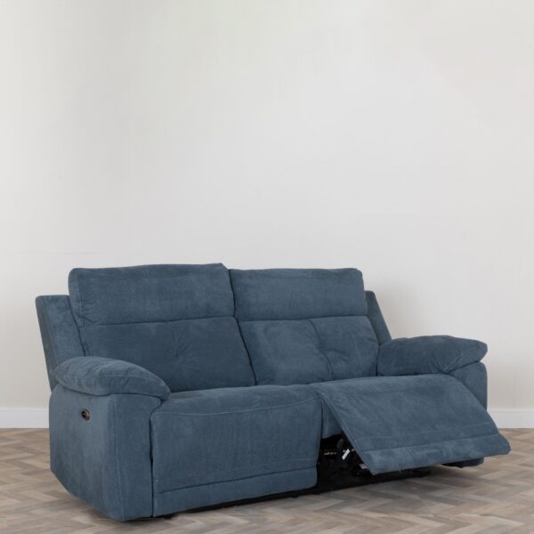 Cadiz Ancona Blue Fabric 2/3 Seater Electric Recliner Sofa - Image 2