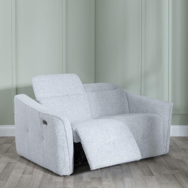 Inca Grey Fabric 2/3 Seater Electric Recliner Sofa And Arm Chair - Image 5