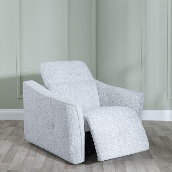 Inca Grey Fabric 2/3 Seater Electric Recliner Sofa And Arm Chair - Image 6