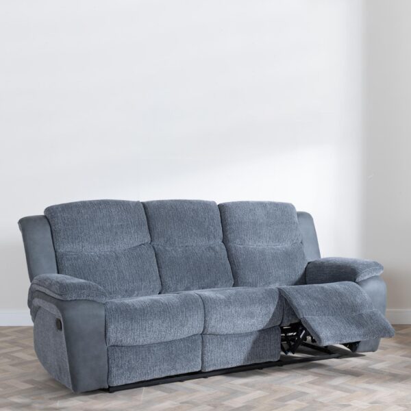 Torino Grey Fabric 2/3 Seater Recliner Sofa And Arm Chair - Image 2