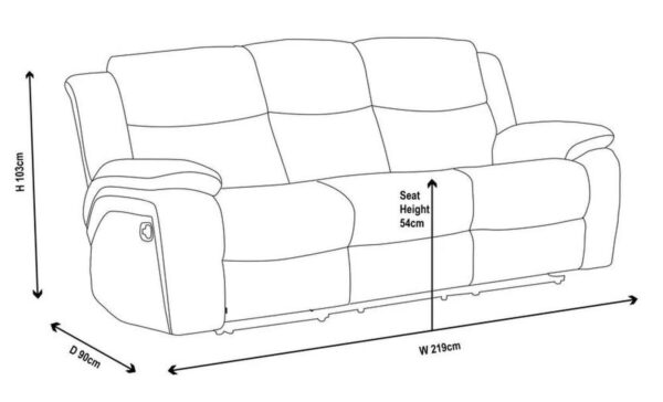 Torino Grey Fabric 2/3 Seater Recliner Sofa And Arm Chair - Image 7