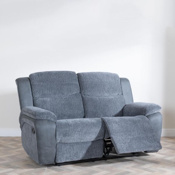 Torino Grey Fabric 2/3 Seater Recliner Sofa And Arm Chair - Image 5