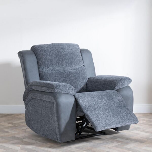 Torino Grey Fabric 2/3 Seater Recliner Sofa And Arm Chair - Image 6