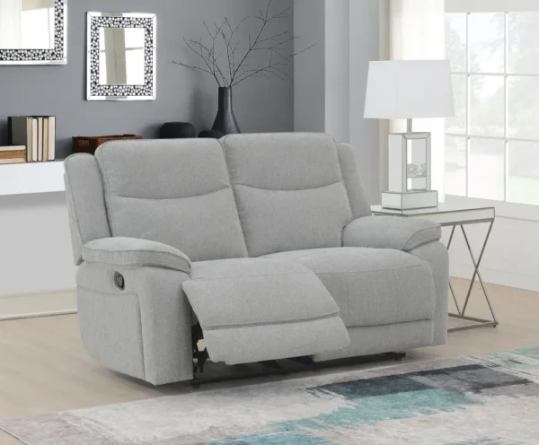 Timberon Light Grey Fabric 2/3 Seater Recliner Sofa - Image 2