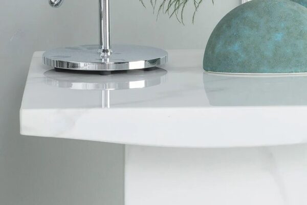 Olympia Square White Marble Lamp Table - Image 2
