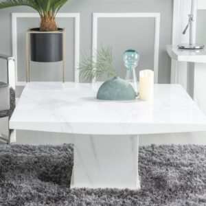 Olympia Square White Marble Coffee Table