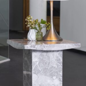 Anza Square Grey Marble Lamp Table