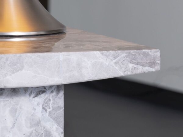 Anza Square Grey Marble Lamp Table - Image 4