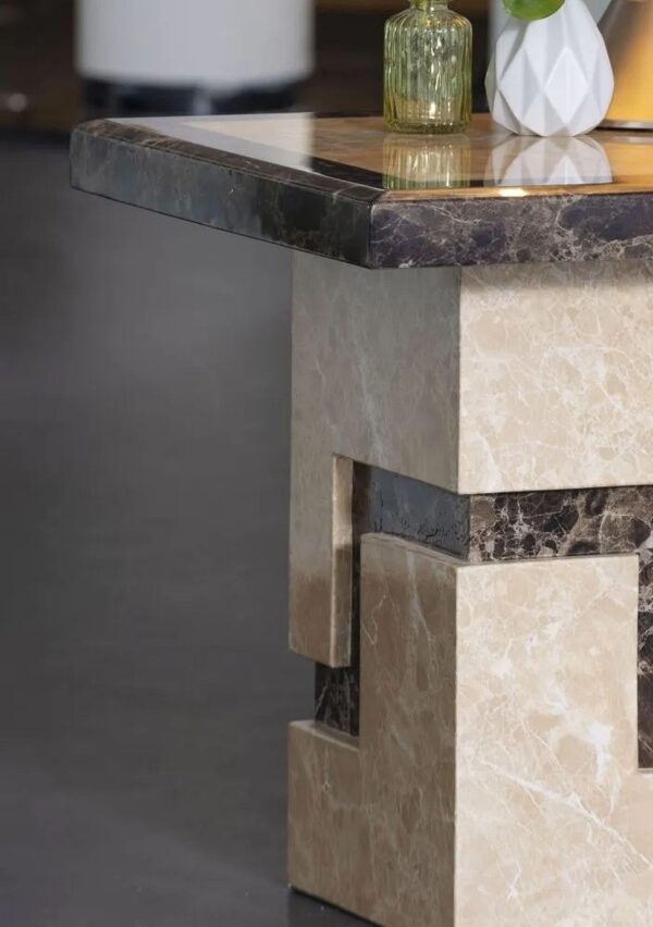 Venus Cream Marble Side Table - Image 3