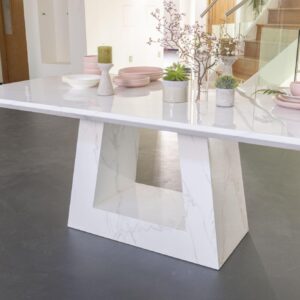 Rio White Marble Dining Table