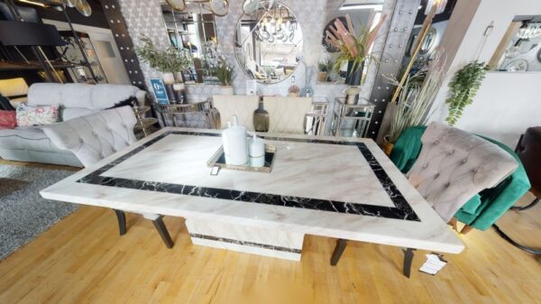 Arzano Cream Marble Dining Table - Image 3
