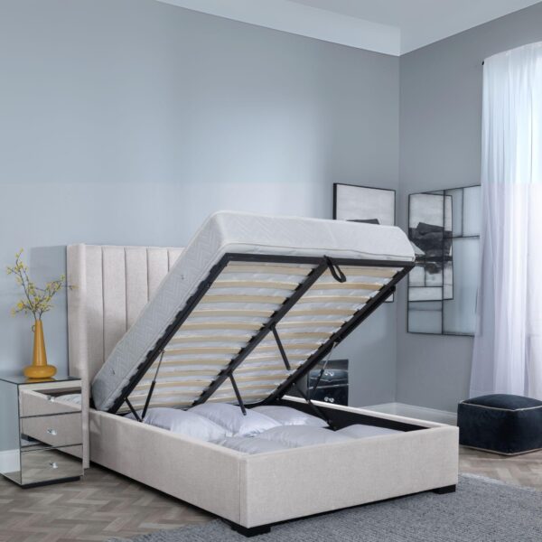 Aspen Boucle Fabric Ottoman Storage Bed - Image 4