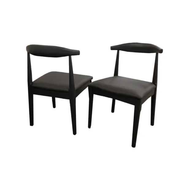 Furnish365 Elsa Wooden Wishbone Chair with Matt Black Seat