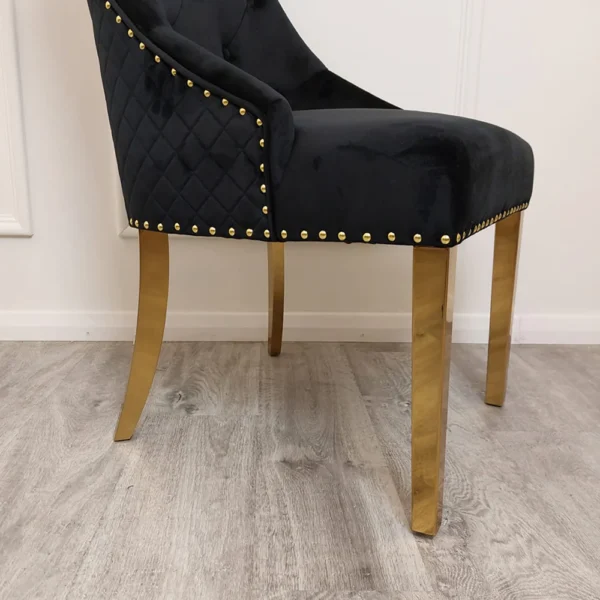 Furnish 365 Bentley Gold Dining Chair 2 Color Options Available - Image 3