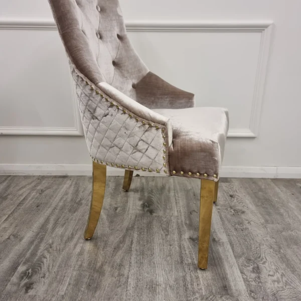 Furnish 365 Bentley Gold Dining Chair 2 Color Options Available - Image 2