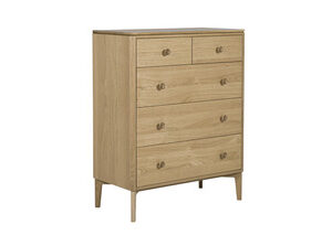 Vida Living Hadley Medium Chest 5 Drawer - Oak Natural