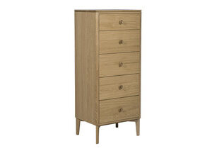 Vida Living Hadley Tall Chest 5 Drawer - Oak Natural
