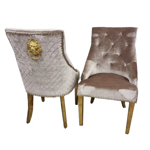 Furnish 365 Bentley Gold Dining Chair 2 Color Options Available - Image 4