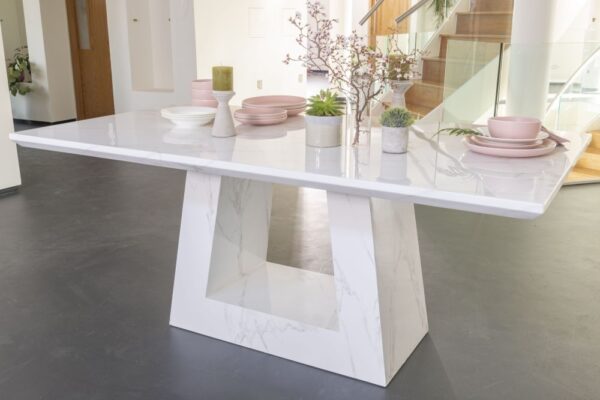 Rio White Marble Dining Set 4/6 Chair. - Image 2
