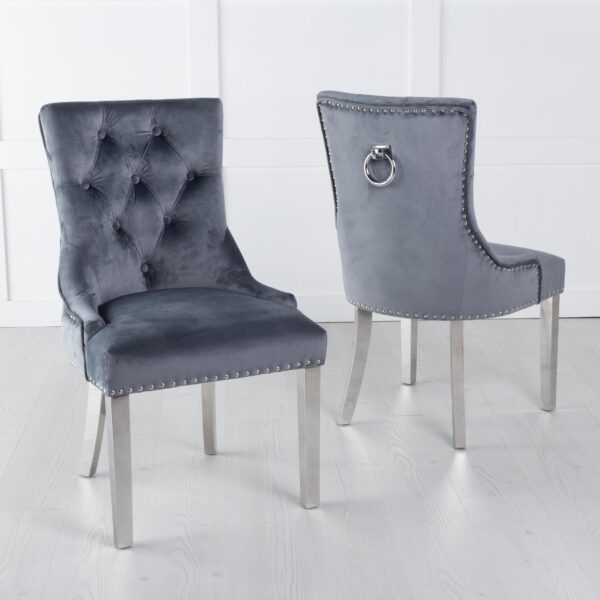 Hugo Grey Marble Dining Table And Chair Set - Image 6