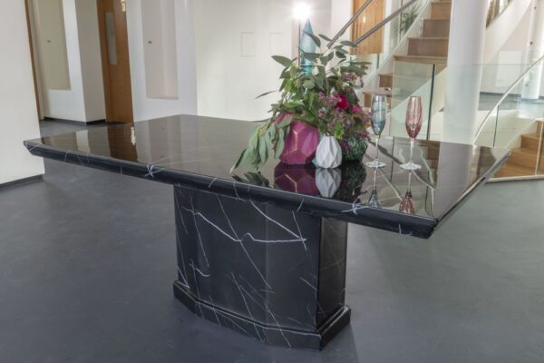 Nebula Black Marble Dining Table And Chair Set - Image 2
