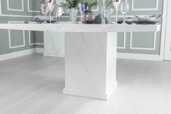 Olympia Marble 6 Seater Dining Set - Image 3