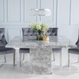 Anza Marble 6 Seater Dining Table And Chair Set